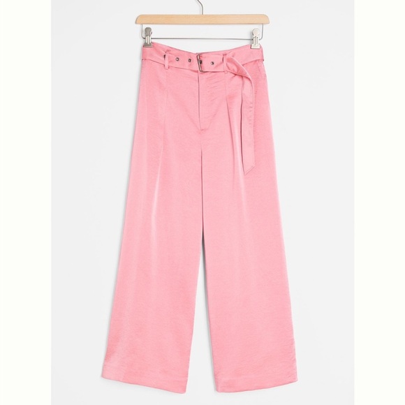 Moon River Pants - NWT Anthropologie Moon River cropped wide leg pants pink medium